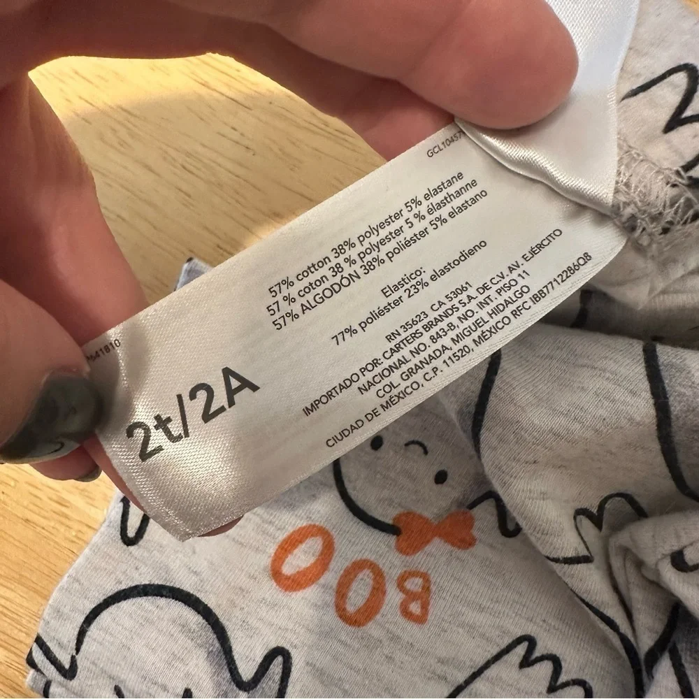 Carter’s Child Of Mine Halloween Boo Ghost Toddler 2T / 2A Gray Stretch Pant